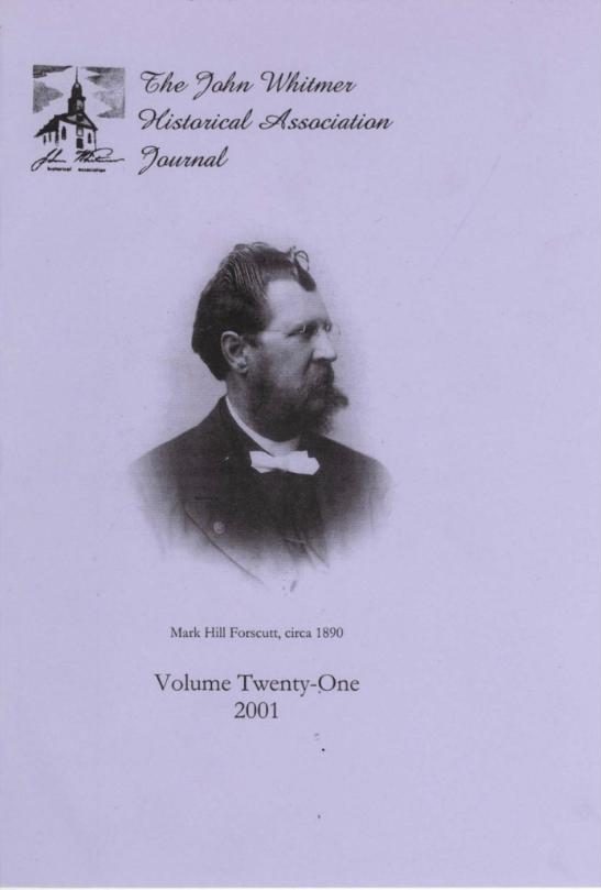Cover of John Whitmer Historical Association Journal 21 (2001), with a portrait of Mark Hill Forscutt